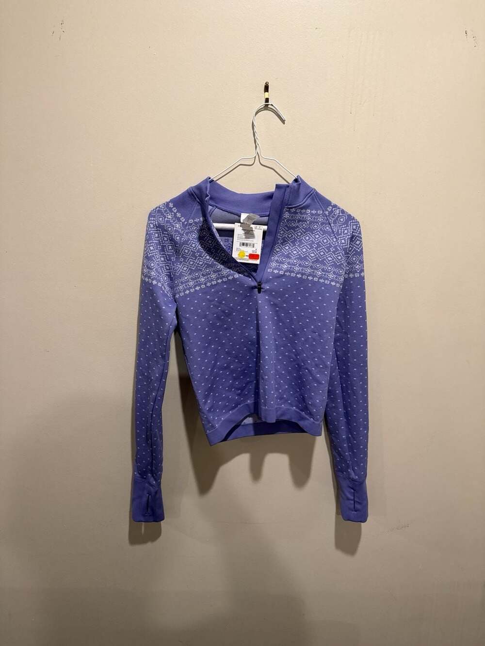 DSG Women's Momentum Seamless 1/4 Zip Frozen Purple Fair Isle Pullover